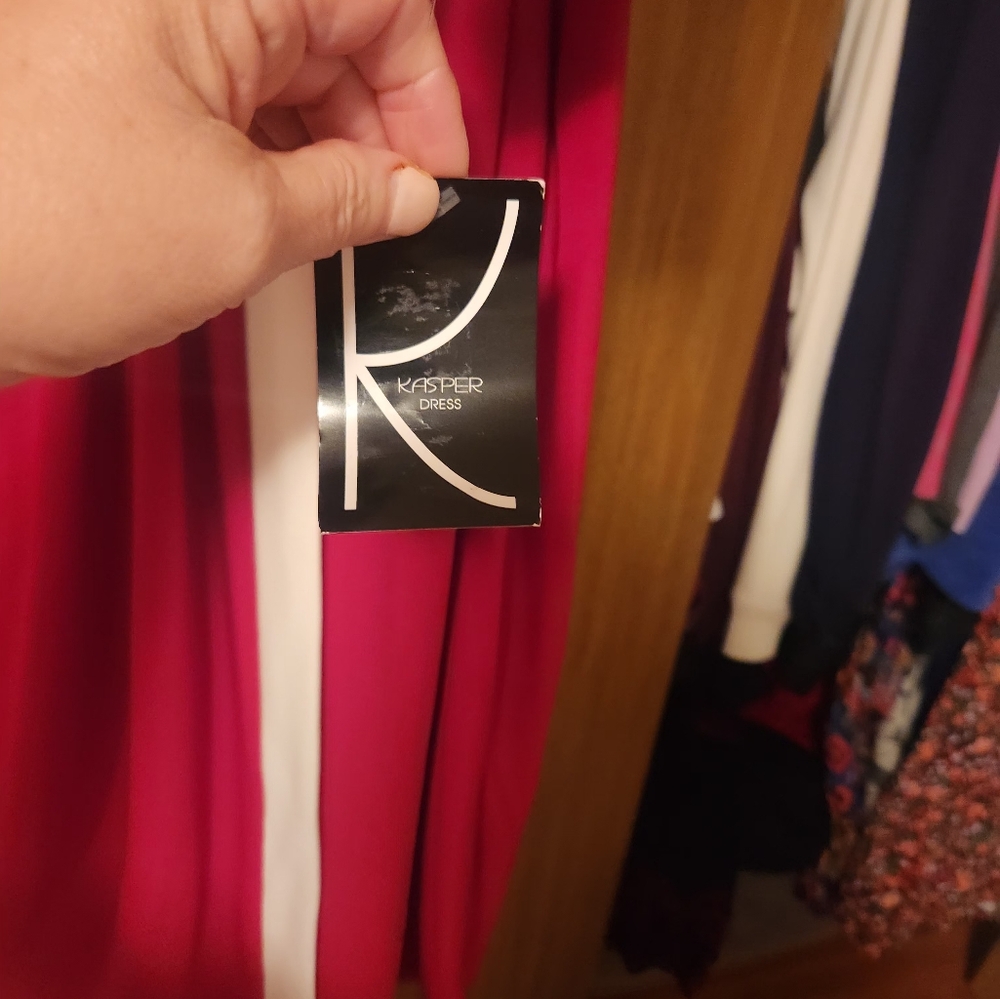 Kasper Red and White Faux Wrap  Dress - XXL - Picture 4 of 6